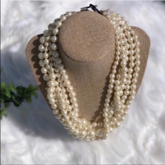 NWT J.Crew Five Strand Pearl Statement Necklace - Picture 3 of 6